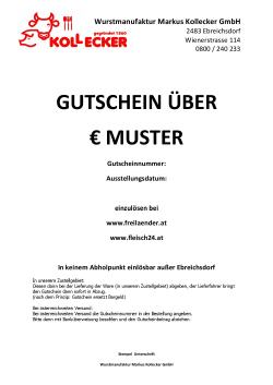 Muster von Gutschein